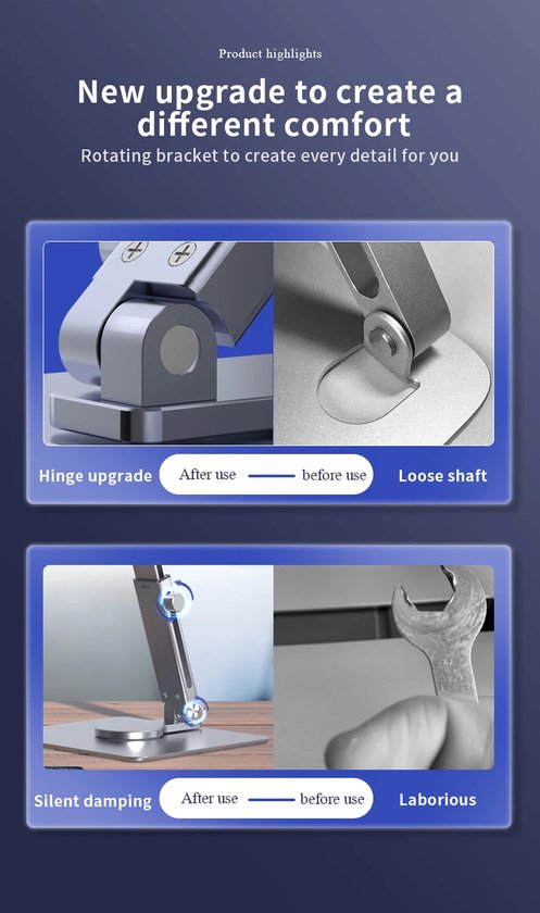 Garpex® Laptop Standaard – Verstelbaar & 360° Draaibaar – Aluminium – Universeel Voor 10 tot en met 17 Inch Apparaten