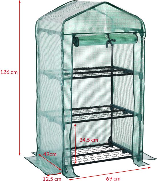 Gardebruk foliekas - 0,38 m³ - 126x49x69cm