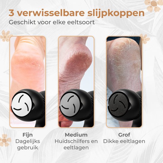 Nuvance Elektrische Eeltverwijderaar - Incl. 3 Schijven - Eeltverwijderaars - 12 Delige Pedicureset - Voetvijl - Usb Oplaadbaar