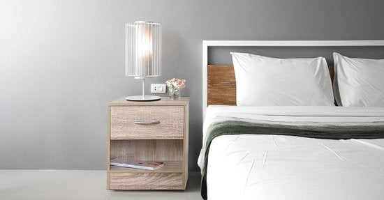 Casaria Nachtkastje - Lade Hout 41x39x28cm - Eiken