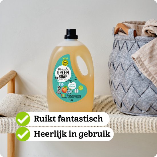 Marcel's Green Soap Vloeibaar Wasmiddel - Grootverpakking - Perzik & Jasmijn - 3L - 69 wasbeurten