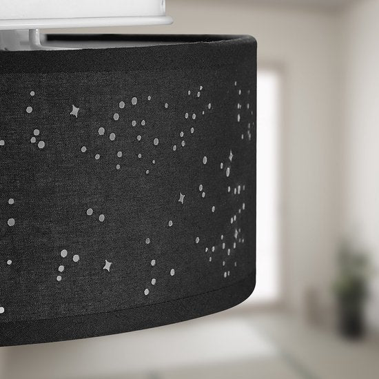 Monzana Plafondlamp - Sterrenhemel Rond 38cm 40 Watt Stof - Zwart