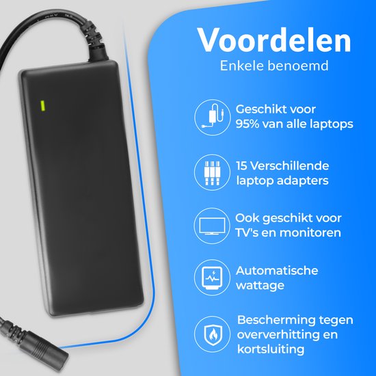 Velociy Universele Laptop Adapter - Laptop Oplader - Alle Merken - 45W-65W-90W