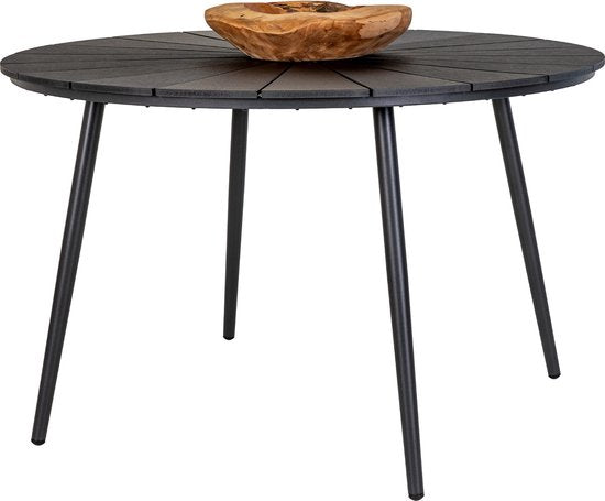 House Nordic Tuintafel Atlanta Kunststof Zwart Ø120cm