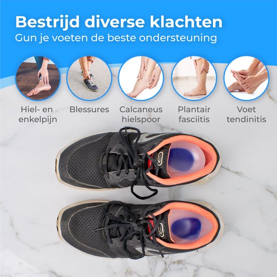 Nuvance - Hielspoor Zooltjes - Hielbeschermers - Inlegzolen - Hielspoor - 2 Stuks voor Maat 40-45 - Blauw