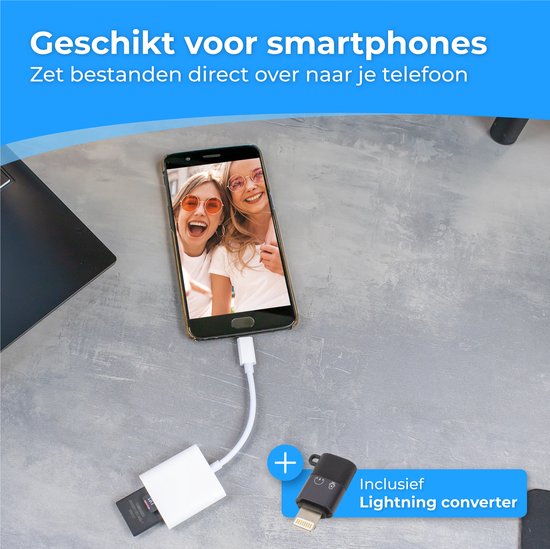Nuvance - SD Kaart Lezer - SD Kaartlezer USB C - Card Reader - Lightning Adapter - Geheugenkaartlezer - Micro SD Adaper - SD Kaartlezer - Cardreaders - Micro SD Kaart Lezer