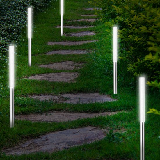 Deuba Tuinlamp - Zonne energie Set van 5 Schemersensor IP44 - Wit