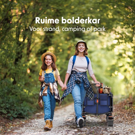 LifeGoods Bolderkar - XL - Opvouwbaar - 200L - 100KG Draagkracht - Blauw