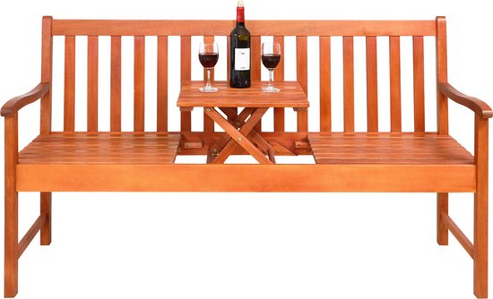 Casaria 2 zits Tuinbank - FSC®-gecertificeerd Eucalyptushout – Bruin