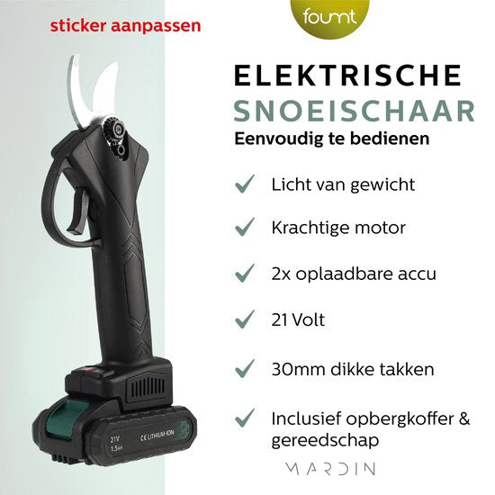 Elektrische snoeischaar - Zwart