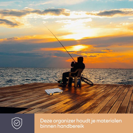 Perel assortimentsdoos, max. 20 compartimenten, 16 tussenschotten, transparant deksel, stapelbaar, 326 x 257 x 48 mm, geel/zwart