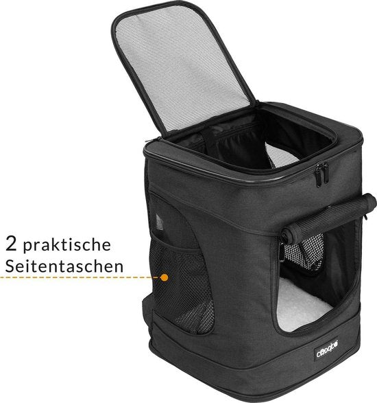 Cadoca Hondenrugzak - tot 12kg Draagcomfort Verstelbaar - Zwart