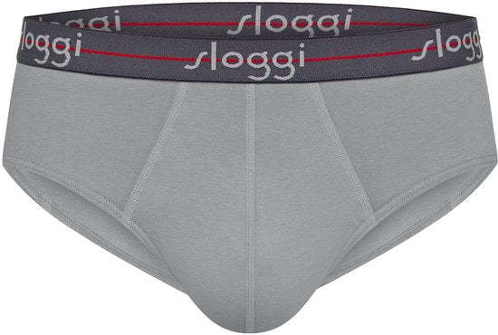 Sloggi Start Midi 2-Pack Slip - Heren - Katoen/Elastaan - Regular Waist - Elastische Band - Zwart/Grijs - Maat XL