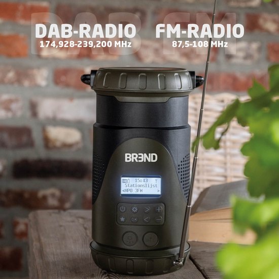 BREND BR-2245 Noodradio met Lantaarn en Afneembare Zaklamp - FM/ DAB+ Radio - Bluetooth - USB-C - Powerbank - Waterdicht - SOS-functie