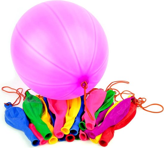 Partizzle 36x Gekleurde Latex Punch Ballonnen - Grote Bounce Ballon - Reuze Boksballon Uitdeelcadeautjes - Grabbelton Traktatie Cadeautjes - Voor Kinderen & Peuters - XL / 45 cm