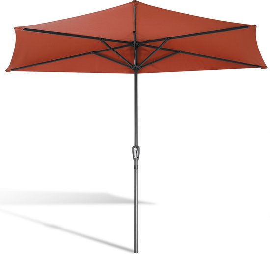 Kingsleeve Parasol Halfrond - Ø 2,7m UV 50+ Bescherming - Terracotta