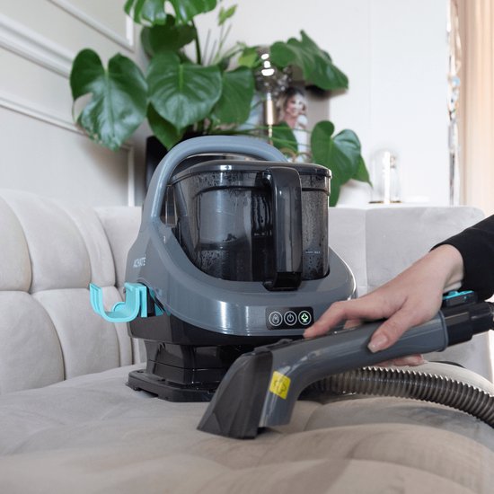Achate - Vlekkenreiniger Pro - Met Stoom & Heetwater, Tapijt- en Matrasreiniger, Krachtige Zuigkracht, 1300W, 1.4L Vuilwatertank - Grijs/Blauw