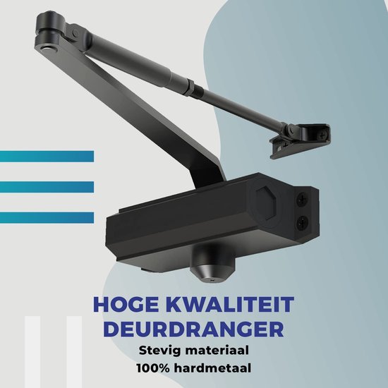 Gtrise Verstelbare Deurdranger - T/M 100KG - Large - Incl bevestigingsset - Hydraulisch - Hoge kwaliteit - Voor binnen & buiten - Veel functies - Deursluiter - Deurveer