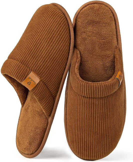 Pantoffels Heren - Sloffen - Maat 44/45 - Chestnut - Corduroy - Anti-slip - Comfeet
