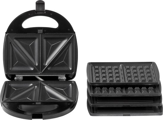 Tomado TGM2000B - Multigrill 3 in 1 - Inclusief tosti en wafelplaten - 750 watt - Zwart