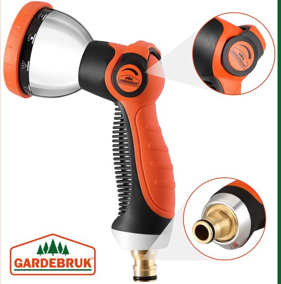 Gardebruk Tuinslang Flexibel - 15m 1/2" 3/4" Inch Wandmontage - Oranje