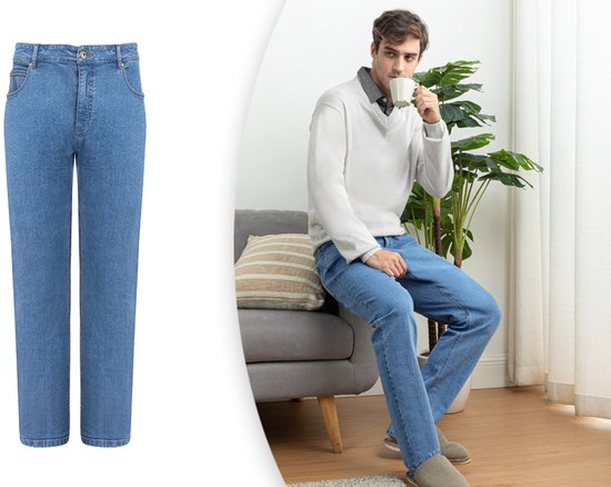 Milanoro - Stijlvolle jeansbroek voor heren - Zwartblauw - W38 - L30