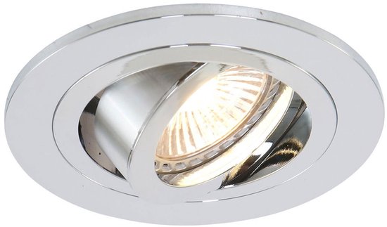 Inbouwspot Pelite 7304CH in glanzend chroom Ø10 cm - Modern, kantelbaar, geschikt voor binnengebruik - Steinhauer, Metaal, Elektronica, Kunststof