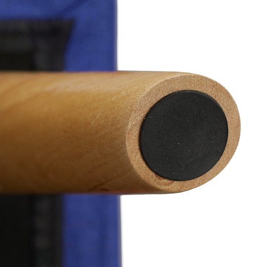 zitbank met opbergruimte - 39,5 x 79,5 x 39,5 cm - kussen - houten poten - halbank - blauw