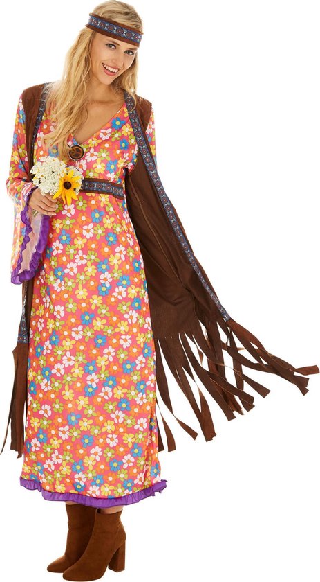 Dressforfun Vrouwenkostuum Mrs. Peacemaker XL - verkleedkleding kostuum halloween verkleden feestkleding carnavalskleding carnaval feestkledij partykleding - 300935
