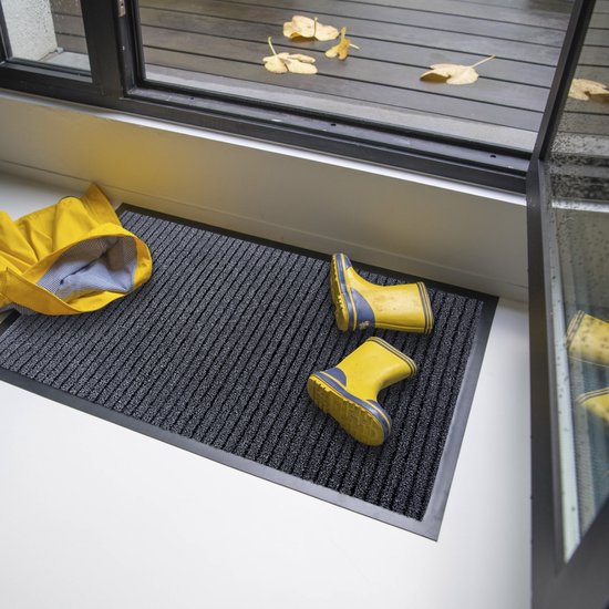 Deurmatten Set 2 stuks Studio M - NEO - Droogloopmat binnen grijs - 60x90 cm - Antislip Deurmat Antraciet - Voordeelpakket Deurmatten