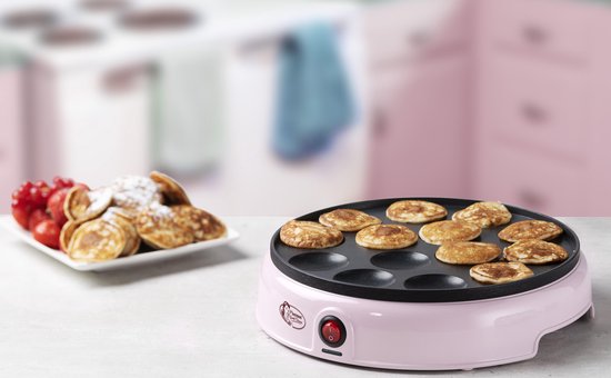 Bestron Poffertjespan - APFM700SDP - 800W - Poffertjesmaker - Electrisch - Roze - 5 jaar garantie