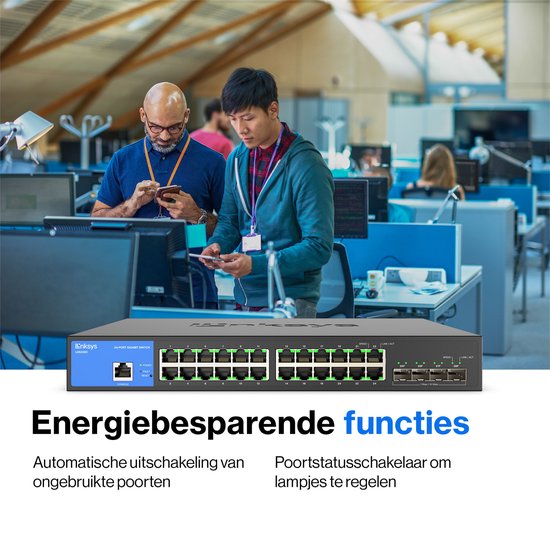Linksys Netwerkswitch - LGS328C - Gigabit - Managed - 24 Poorten + 4 SFP+ - Zwart