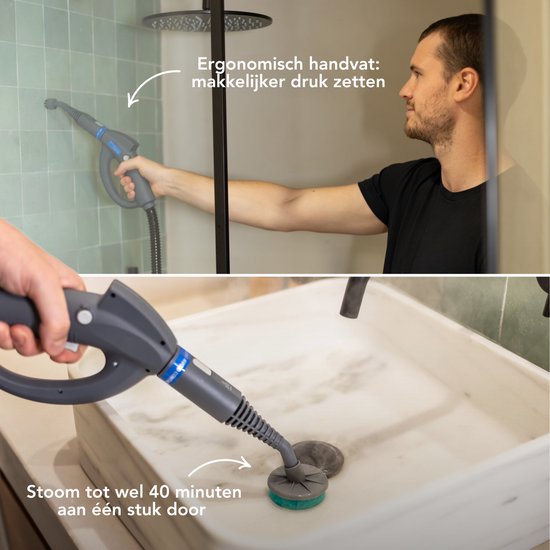 Techweise TS1 - Stoomreiniger - 3,6 bar 1500W - 26 accessoires - Vloer, badkamer en meer - 40 min stomen