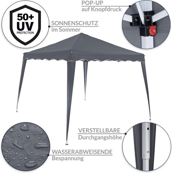 Casaria Vouwpaviljoen Capri - Popup 3x3m Antraciet