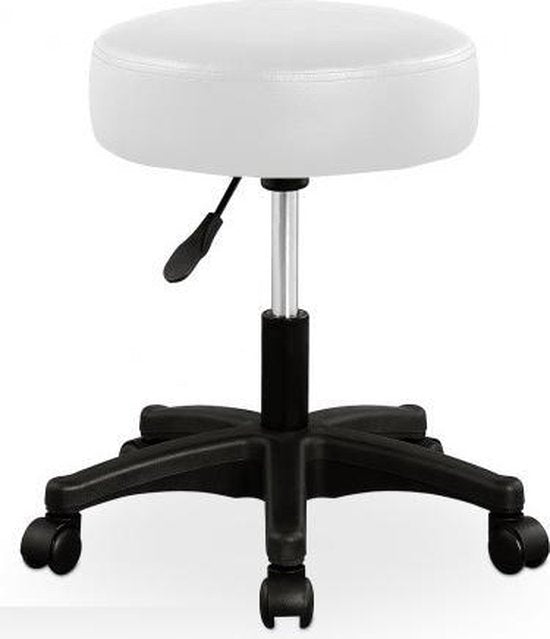 Casaria Verstelbare Draaikruk - 46/60cm Zithoogte – 1 Stuks Wit