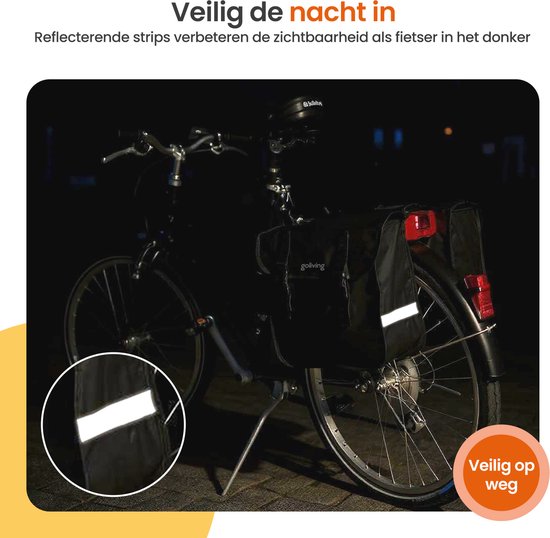 Goliving Fietstas 45 Liter - Dubbele Fietstassen - Waterdicht - Met Reflectoren - Elektrische Fietsen - Zwart