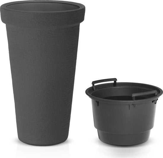 Prosperplast Flower Tower Bloempot XXL - 42L - Ø40 cm - H60 cm - Kunststof - Vorstbestendig - Antraciet