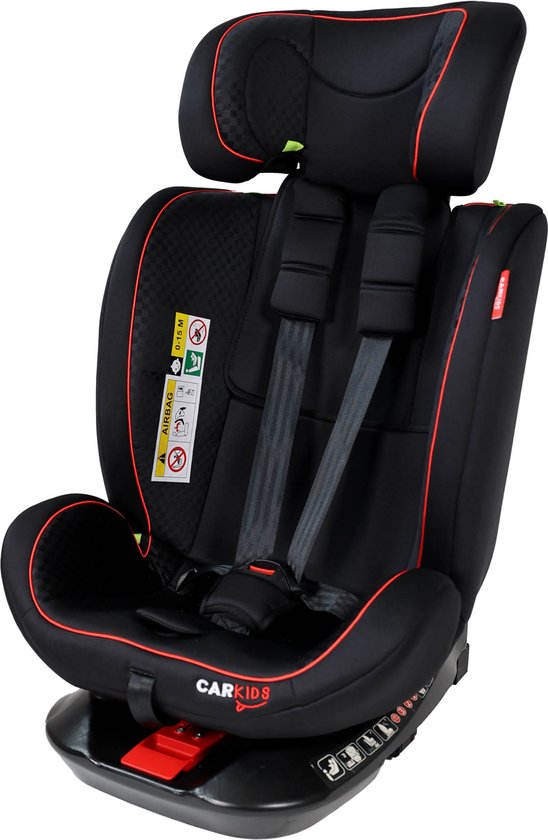 Carkids -Size Autostoeltje - Darcy - 360° Draaibaar - 40-150cm - Isofix - Zwart/Rood