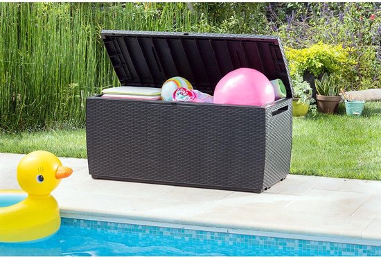Keter Opberbox Capri - 305L Wielen Vergrendelbaar - Antraciet