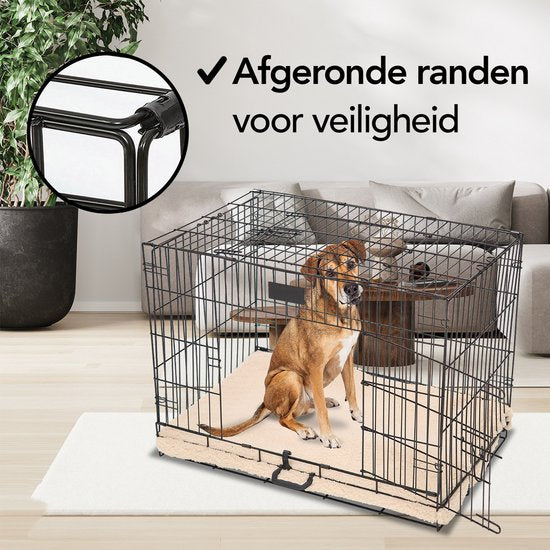 Brixy Hondenbench - Bench Voor Honden - Maat M - Opvouwbaar - 76 x 47 x 54 CM - 2 Deuren - Zwart