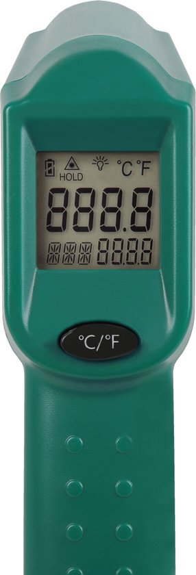 VONROC Digitale infrarood thermometer – Laser – Meetbereik -40°C tot 530°C – Incl. 2 batterijen
