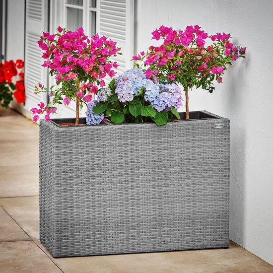 Casaria Staande Plantenbak – met Waterafvoer 83x30,5x60cm – Grijs