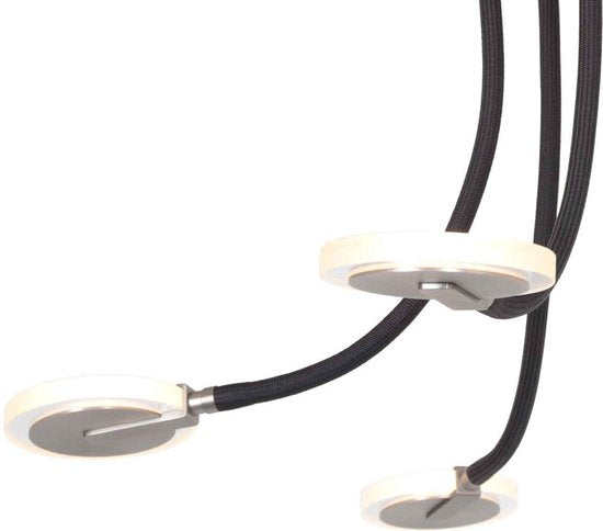 Plafondlamp Turound 3375ST – stalen designlamp met glas, LED, dimbaar, 91,5 cm, Steinhauer