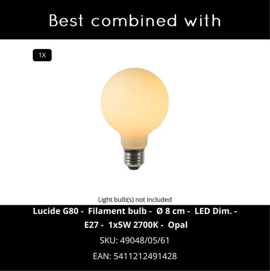 Lucide TREVOR - Plafonnière (Plafondlamp) - Ø 42 cm - 1xE27 - Opaal