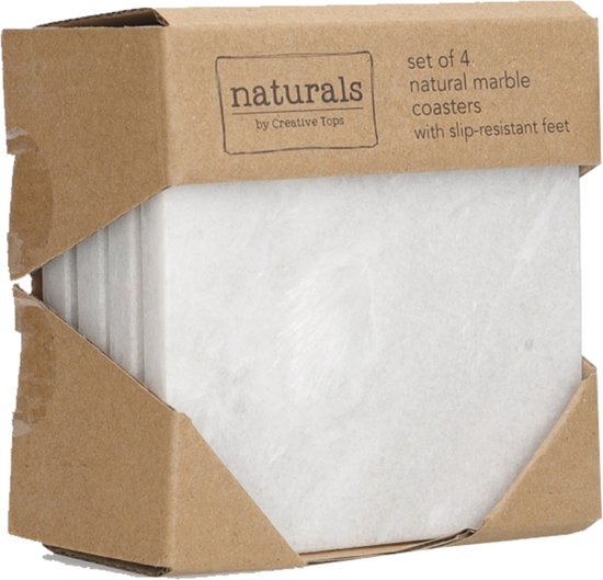 Creative Tops Onderzetters 10 Cm Marmer Grijs 4 Stuks