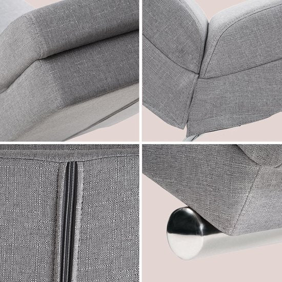 Casaria Loungestoel London | Grijs verweven stof | 180kg
