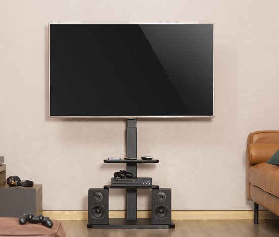 TV standaard met opbergplanken - draaibaar - 37 inch tot 75 inch