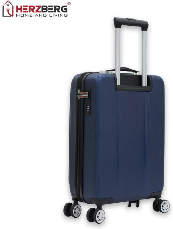 Herzberg Handbagagekoffer - Robuust - Blauw