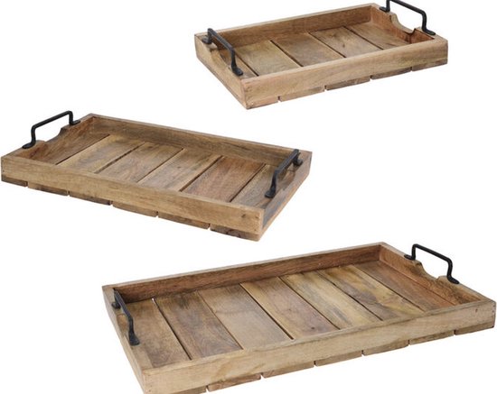 Varios Dienblad - Hout - Rechthoek - 57 x 38 x 4 cm