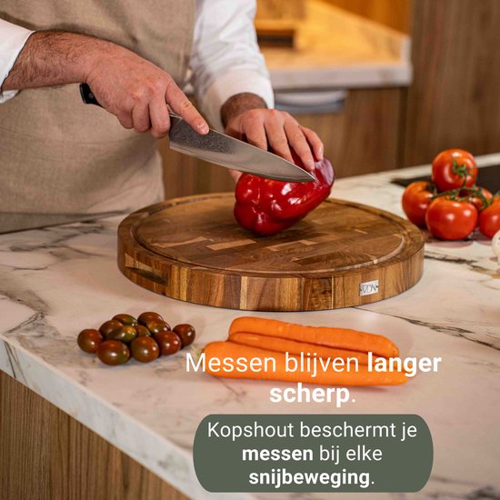 VDN Snijplank Acaciahout Rond - Diameter 30 cm - Bruin